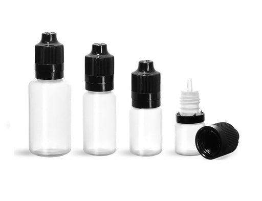 Wholesale Bottles (Bag of 100 Bottles) Clear LDPE Certified CRC (Tamper Evident options)